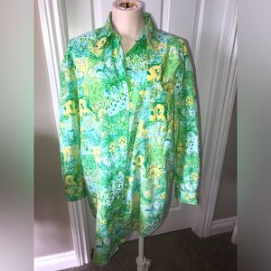 Lilly Pulitzer Vintage Vibrant Crazy Quilt Patch Koala Print Shirt